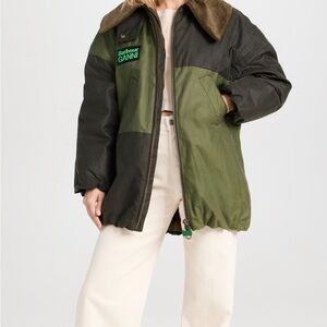 GANNI x Barbour Jacket with Corduroy Collar